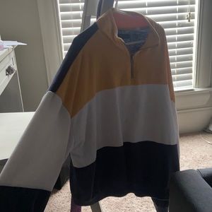 LA Hearts Quarter Zip Color Block Pullover